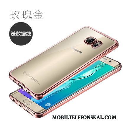 Samsung Galaxy S6 Edge + Skal Transparent Fodral Skydd Mjuk Telefon Silver