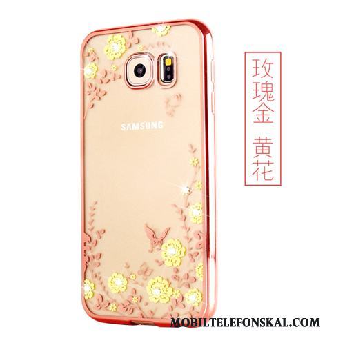 Samsung Galaxy S6 Edge + Skal Transparent Fodral Skydd Stjärna Mobil Telefon Mjuk Guld