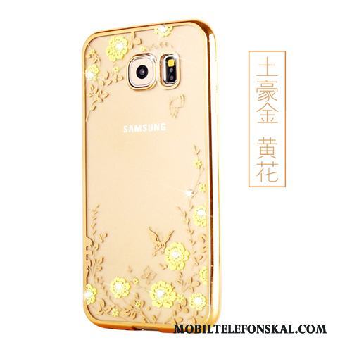 Samsung Galaxy S6 Edge + Skal Transparent Fodral Skydd Stjärna Mobil Telefon Mjuk Guld