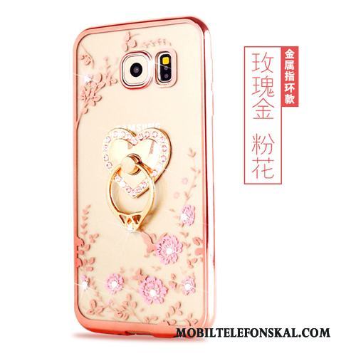 Samsung Galaxy S6 Edge + Skal Transparent Fodral Skydd Stjärna Mobil Telefon Mjuk Guld