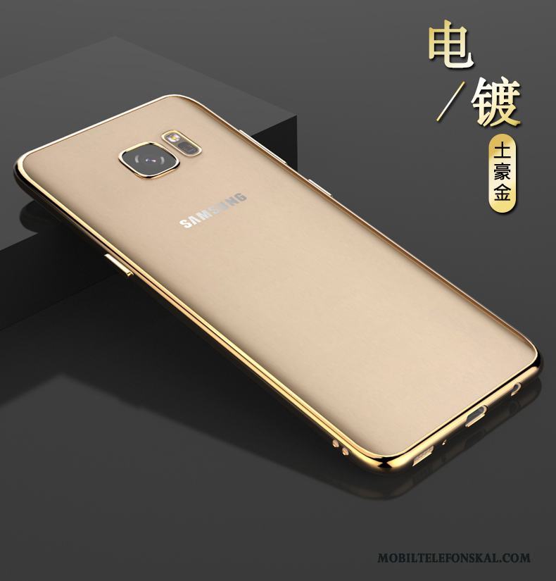 Samsung Galaxy S6 Edge Stjärna Silikon Skal Telefon Skydd Transparent Fodral Silver