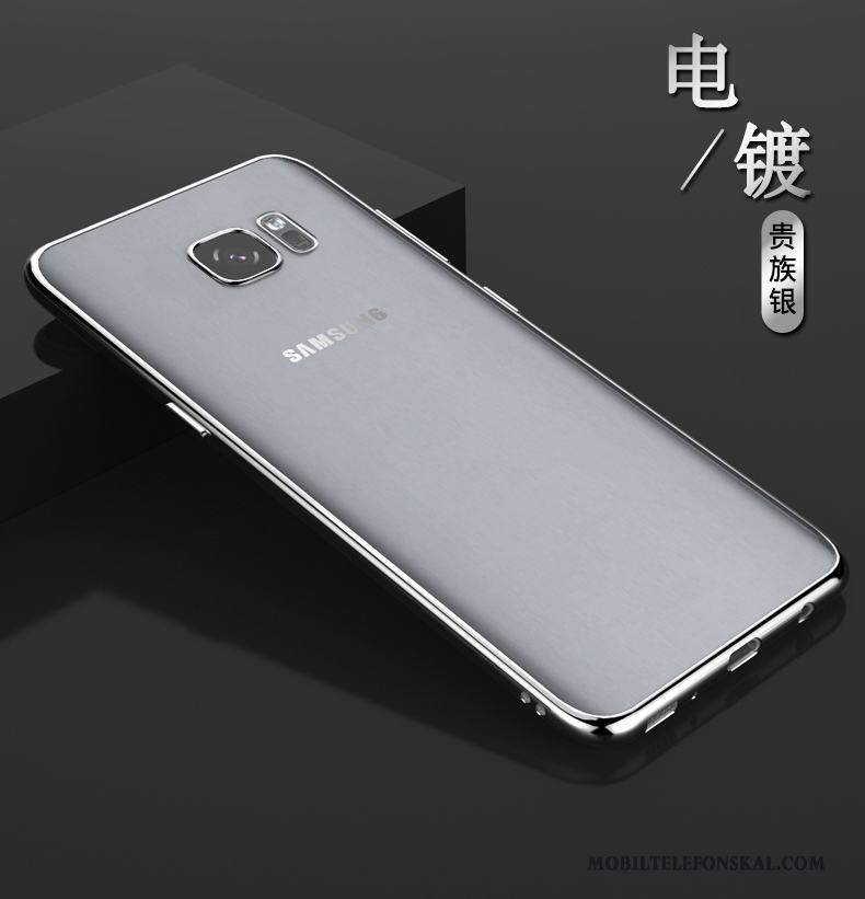Samsung Galaxy S6 Edge Stjärna Silikon Skal Telefon Skydd Transparent Fodral Silver