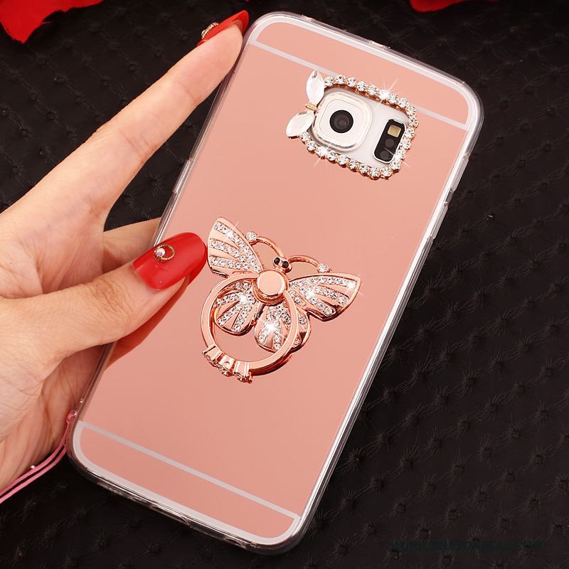Samsung Galaxy S6 Edge Stjärna Skydd Silver Skal Fodral Mjuk Mobil Telefon