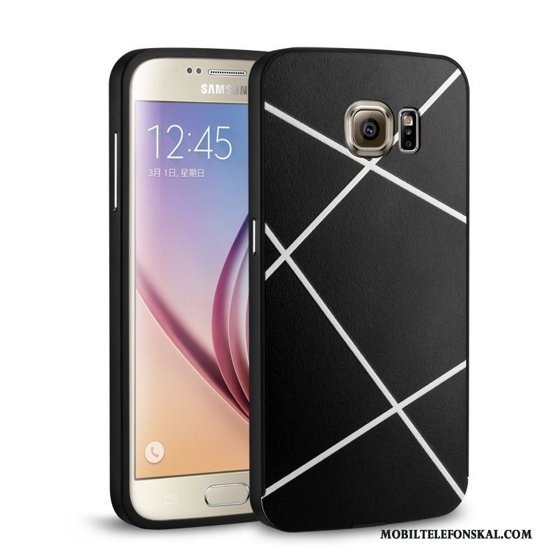 Samsung Galaxy S6 Fodral Rosa Stjärna Bakre Omslag Frame Metall Skal Telefon