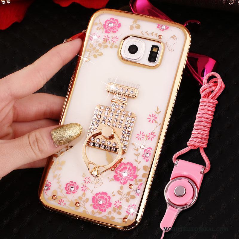 Samsung Galaxy S6 Mjuk Stjärna Fodral Rosa Strass All Inclusive Skal Telefon
