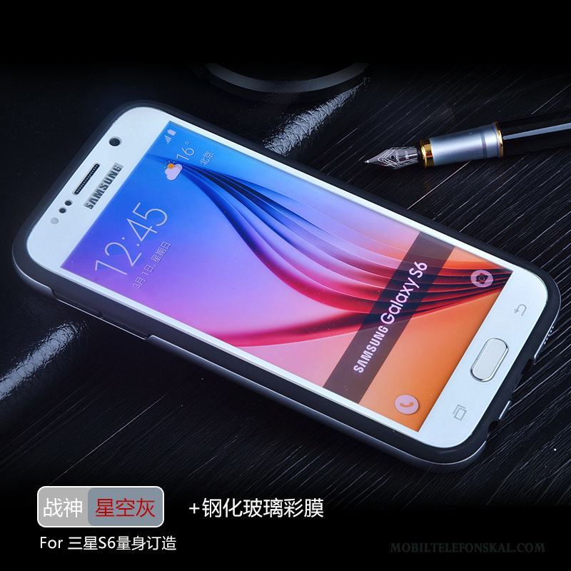 Samsung Galaxy S6 Silikon Skal Telefon Bakre Omslag Ny Personlighet Grå Silver