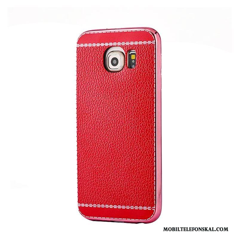 Samsung Galaxy S6 Skal Fodral Plating Läder Mjuk Business Stjärna Trend