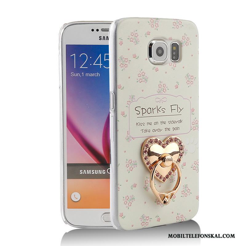 Samsung Galaxy S6 Skal Support Fodral Strass Mobil Telefon Ring Skydd Gul