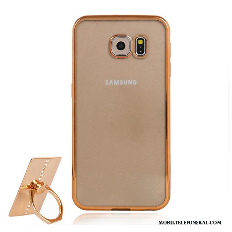 Samsung Galaxy S6 Skydd Transparent Mjuk Orange Support Skal Stjärna