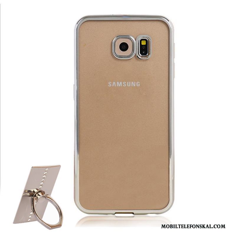 Samsung Galaxy S6 Skydd Transparent Mjuk Orange Support Skal Stjärna