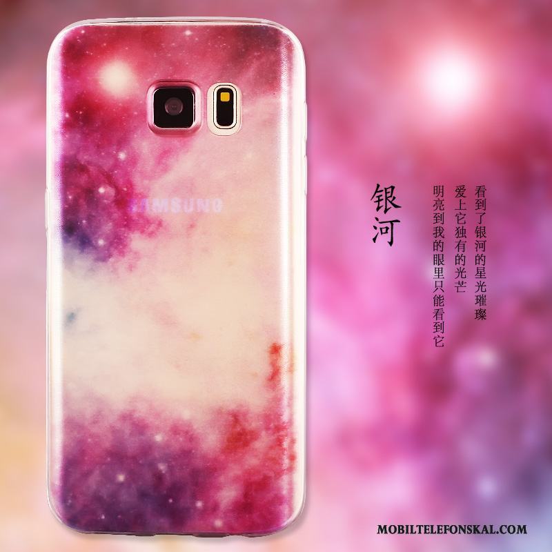 Samsung Galaxy S7 Edge Fallskydd Stjärna Målade Fodral Blå Skal Telefon