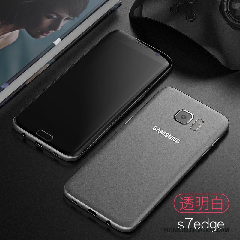 Samsung Galaxy S7 Edge Fodral Mjuk Nubuck Slim Stjärna Skal Telefon Svart