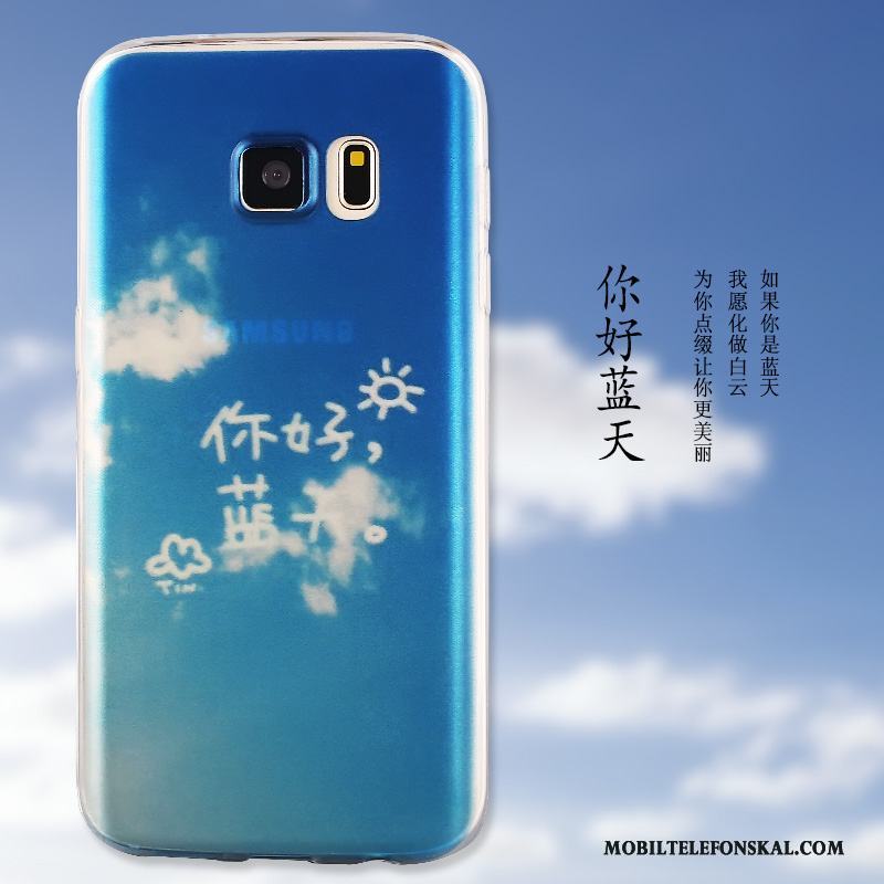 Samsung Galaxy S7 Edge Mjuk Stjärna Fallskydd Fodral Blå Skal Telefon