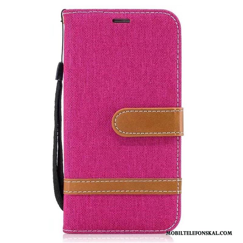 Samsung Galaxy S7 Edge Ny Clamshell Denim Purpur Skal Mobil Telefon Plånbok
