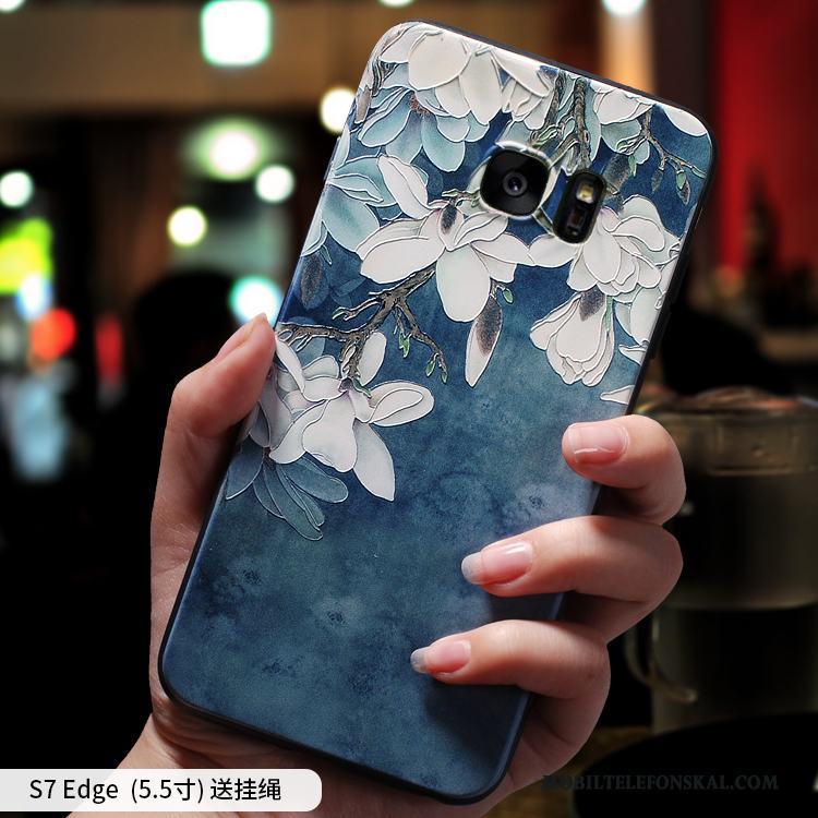 Samsung Galaxy S7 Edge Silikon Skal Telefon Personlighet Hängsmycken Kreativa Röd Mjuk