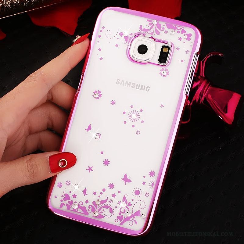 Samsung Galaxy S7 Edge Skal Fodral Plating Skydd Strass Guld Slim Transparent