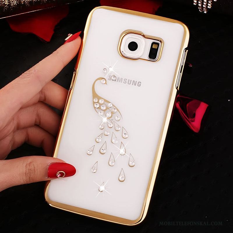 Samsung Galaxy S7 Edge Skal Fodral Plating Skydd Strass Guld Slim Transparent