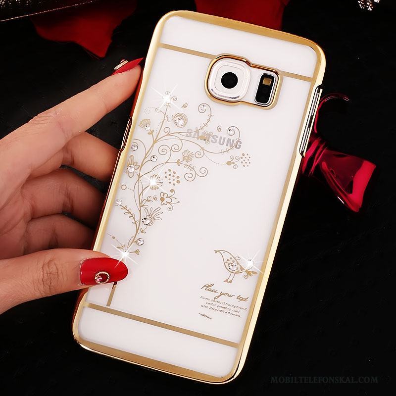 Samsung Galaxy S7 Edge Skal Fodral Plating Skydd Strass Guld Slim Transparent