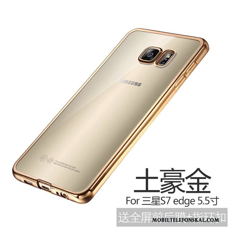 Samsung Galaxy S7 Edge Skal Mjuk Fodral Guld Stjärna Skydd Silikon Slim