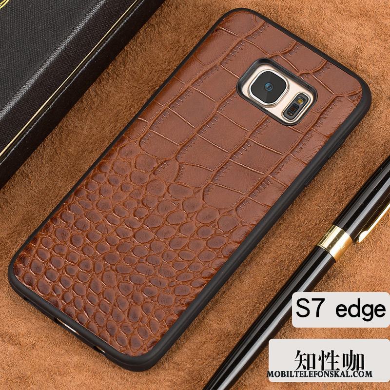 Samsung Galaxy S7 Edge Skal Silikon Läderfodral Kreativa Telefon Elegant Fallskydd