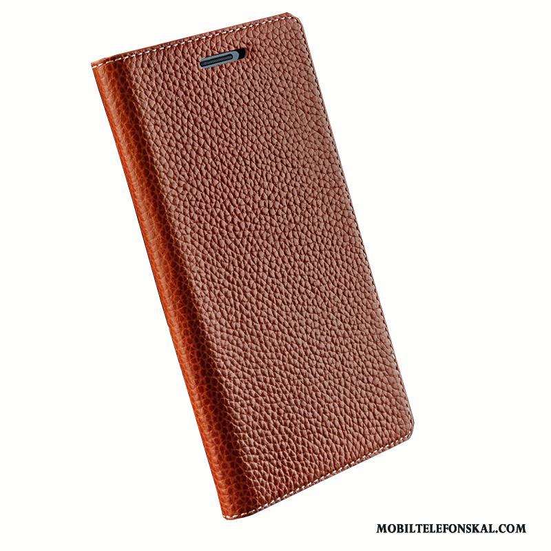 Samsung Galaxy S7 Edge Skal Telefon Läderfodral Skydd Äkta Läder Röd Stjärna Mobil Telefon