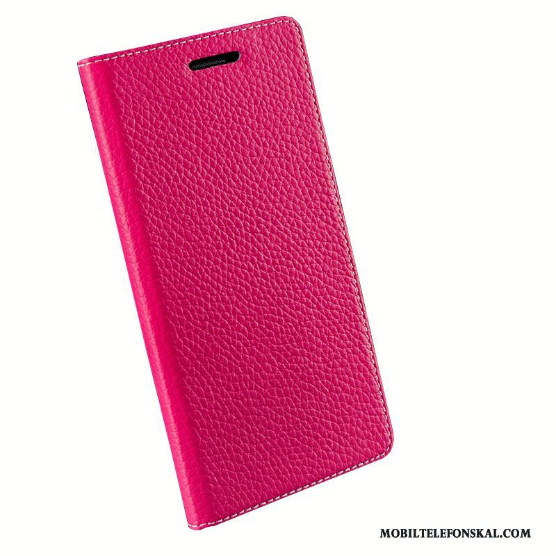 Samsung Galaxy S7 Edge Skal Telefon Läderfodral Skydd Äkta Läder Röd Stjärna Mobil Telefon