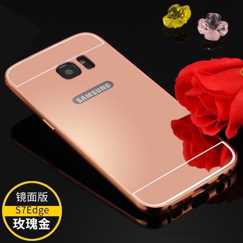 Samsung Galaxy S7 Edge Skal Telefon Metall Mobil Telefon Fallskydd Guld Trend Fodral