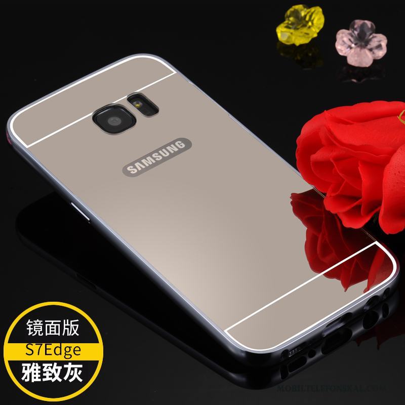 Samsung Galaxy S7 Edge Skal Telefon Metall Mobil Telefon Fallskydd Guld Trend Fodral