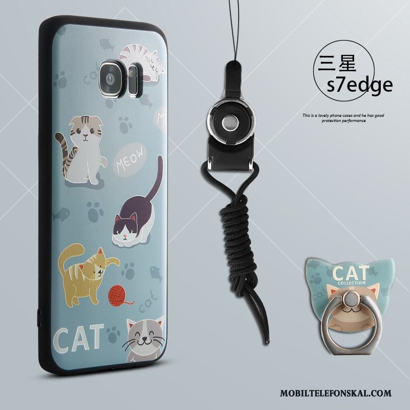 Samsung Galaxy S7 Edge Skal Telefon Silikon Fodral All Inclusive Ljusblå Kreativa Stjärna