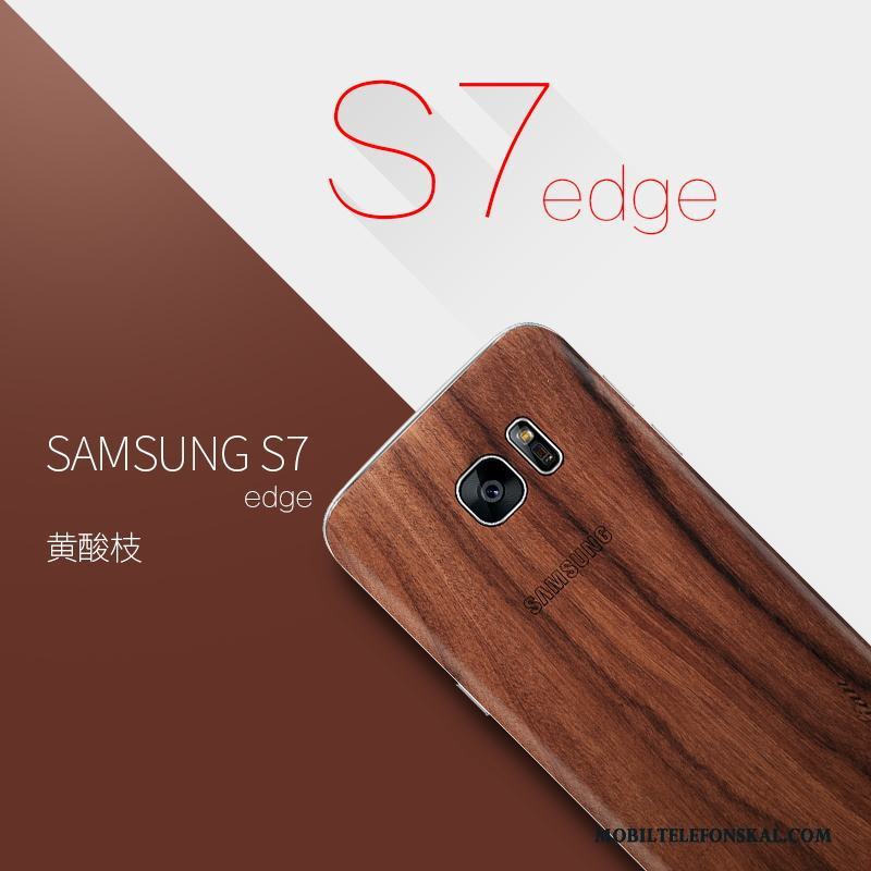 Samsung Galaxy S7 Edge Skal Telefon Slim Stjärna Fodral Massivt Trä Väska Skydd