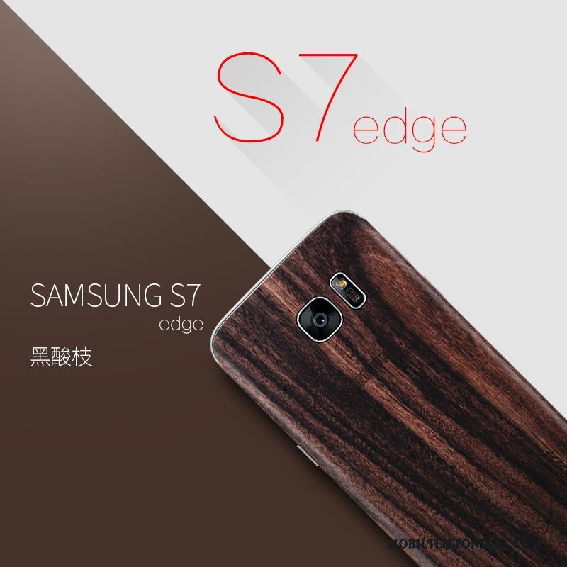 Samsung Galaxy S7 Edge Skal Telefon Slim Stjärna Fodral Massivt Trä Väska Skydd