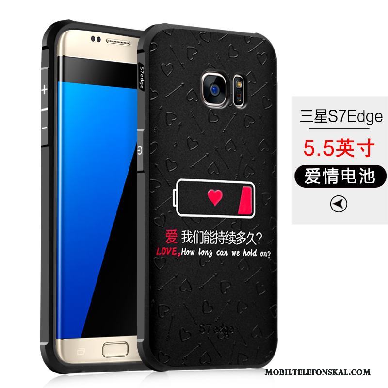 Samsung Galaxy S7 Edge Skal Telefon Stjärna Fodral Mjuk Svart Skydd Fallskydd
