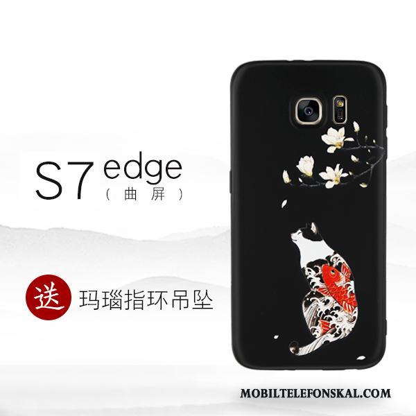 Samsung Galaxy S7 Edge Skal Telefon Stjärna Kreativa Fodral Svart Silikon Personlighet