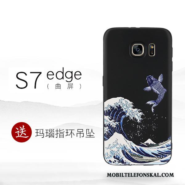 Samsung Galaxy S7 Edge Skal Telefon Stjärna Kreativa Fodral Svart Silikon Personlighet