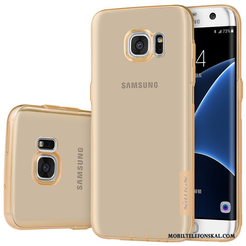 Samsung Galaxy S7 Edge Skydd Skal Mjuk Transparent Rosa Guld Mobil Telefon