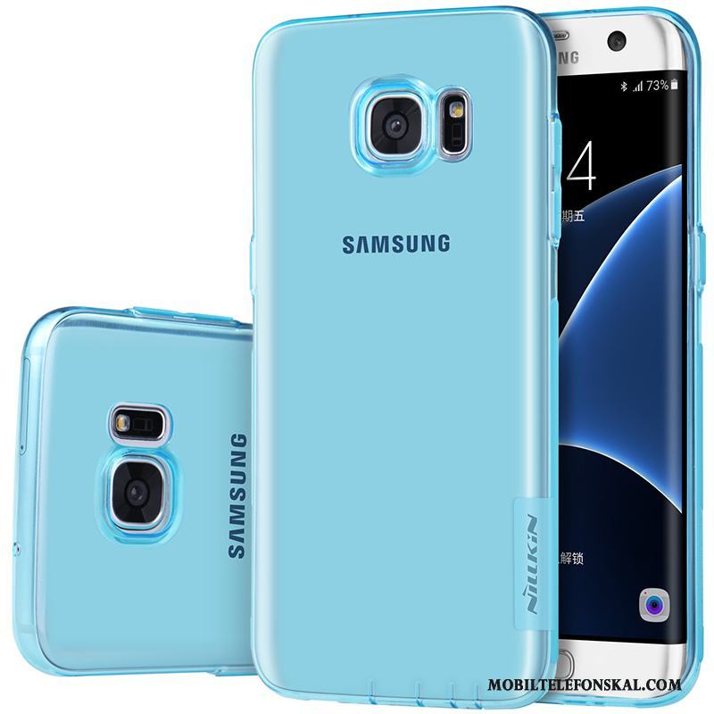 Samsung Galaxy S7 Edge Skydd Skal Mjuk Transparent Rosa Guld Mobil Telefon