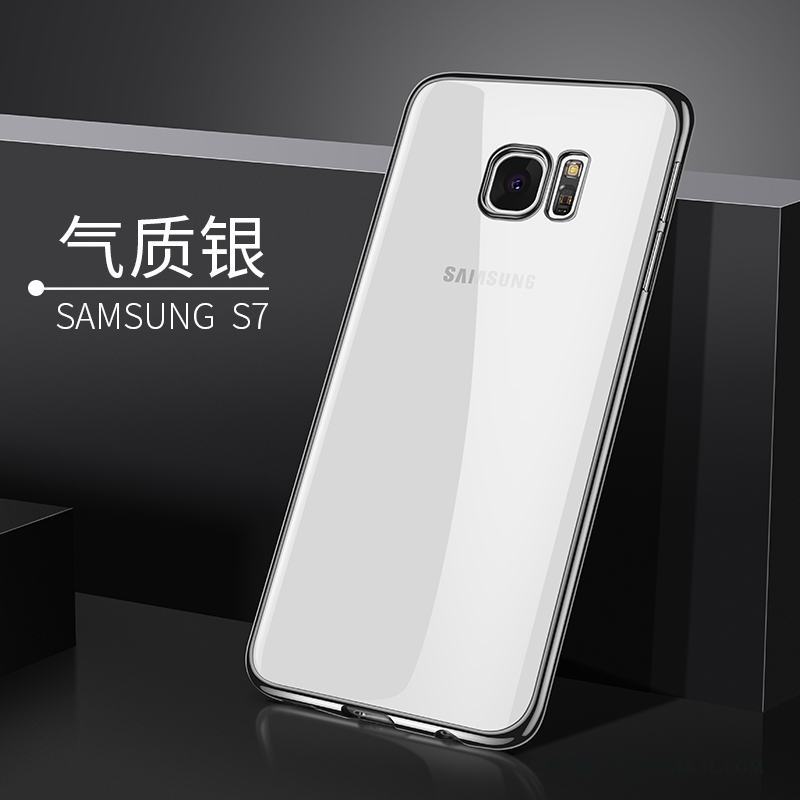 Samsung Galaxy S7 Fodral Skal Mjuk Trend Silver Stjärna Telefon