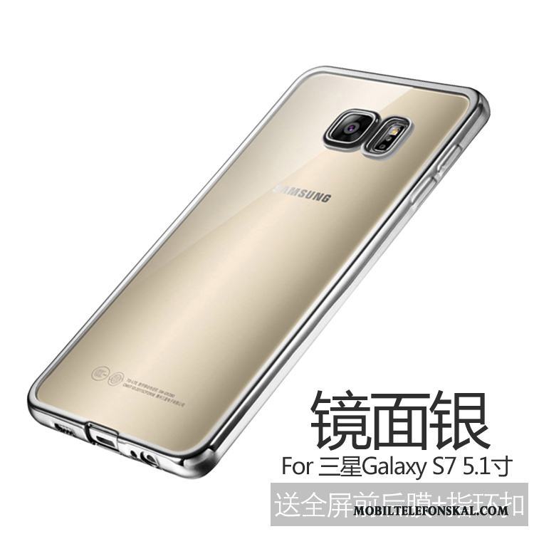 Samsung Galaxy S7 Fodral Slim Skal Telefon Guld Stjärna Mjuk Fallskydd