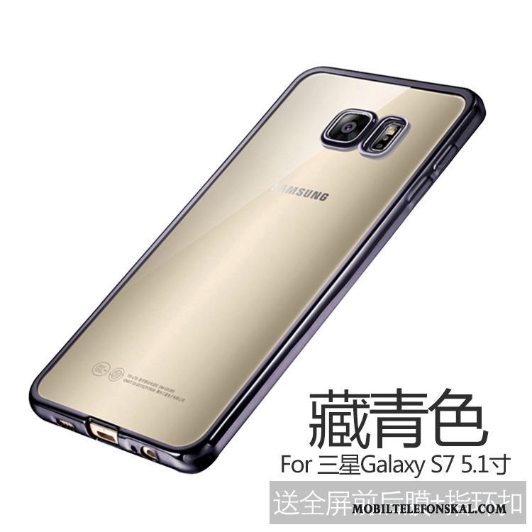 Samsung Galaxy S7 Fodral Slim Skal Telefon Guld Stjärna Mjuk Fallskydd