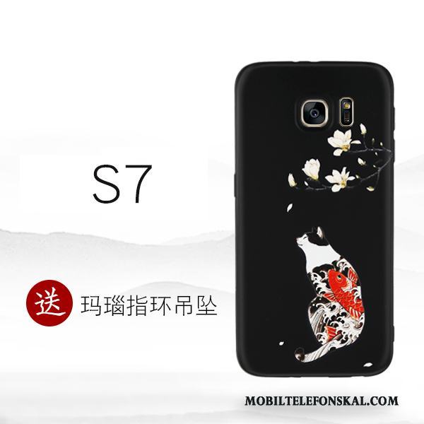 Samsung Galaxy S7 Silikon Stjärna Svart Kreativa Fodral Skal Telefon Personlighet