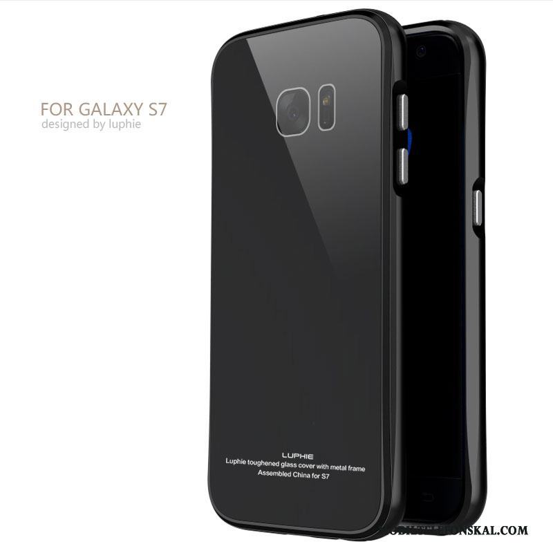 Samsung Galaxy S7 Silver Stjärna Fallskydd Bakre Omslag Frame Skal Fodral