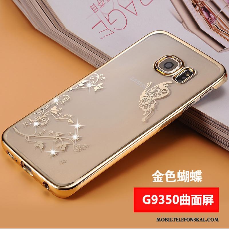 Samsung Galaxy S7 Skydd Skal Telefon Strass Purpur Fallskydd Slim Fodral