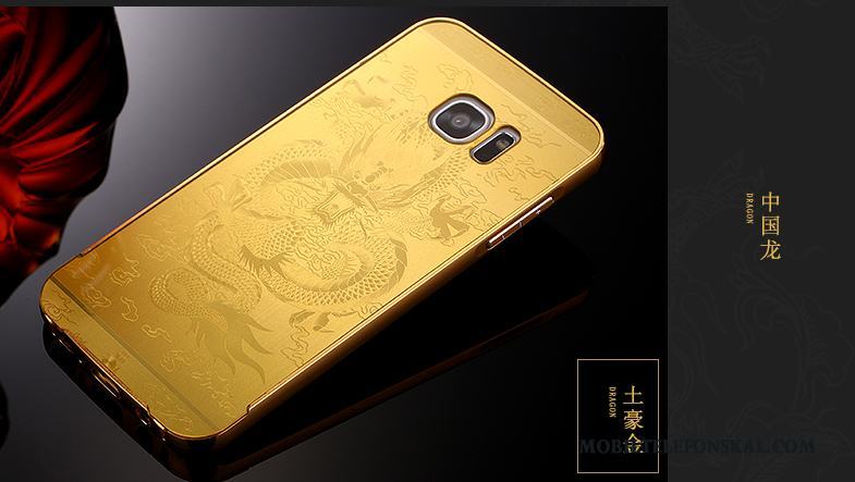 Samsung Galaxy S7 Stjärna Guld Fodral Frame Skal Telefon Metall Trend