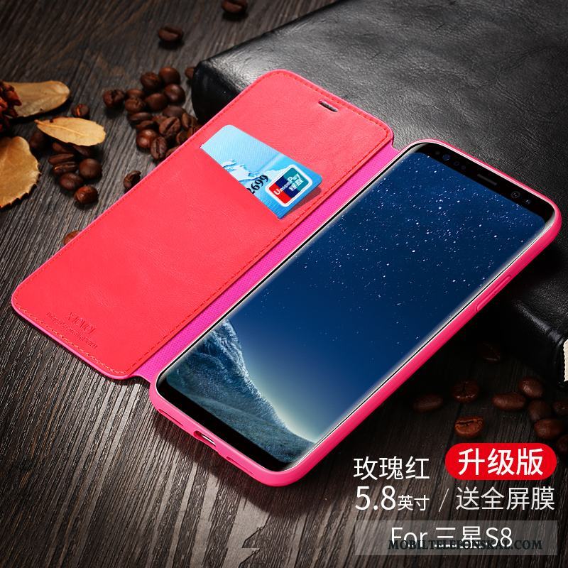 Samsung Galaxy S8 Fallskydd Mobil Telefon Fodral Skal Röd Täcka All Inclusive