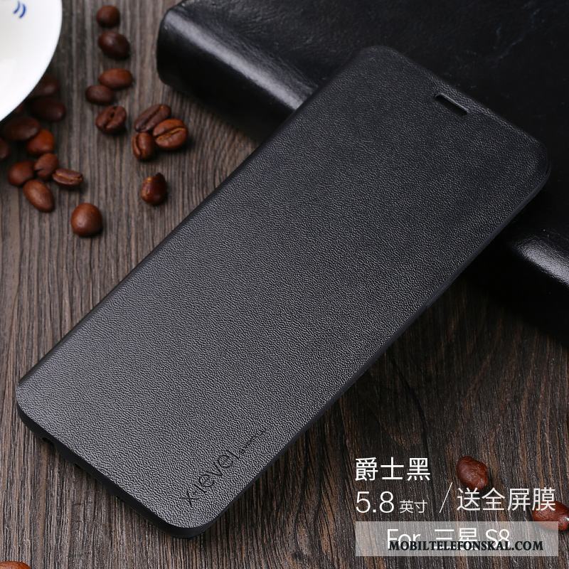 Samsung Galaxy S8 Fodral Clamshell All Inclusive Fallskydd Röd Läderfodral Skal Telefon