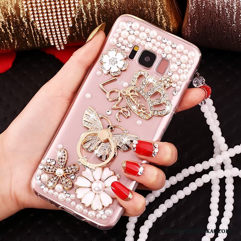 Samsung Galaxy S8+ Fodral Rosa Stjärna Skal Skydd Silikon Strass