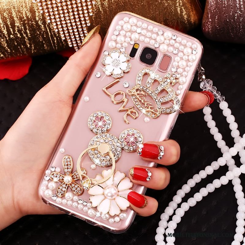 Samsung Galaxy S8+ Fodral Rosa Stjärna Skal Skydd Silikon Strass