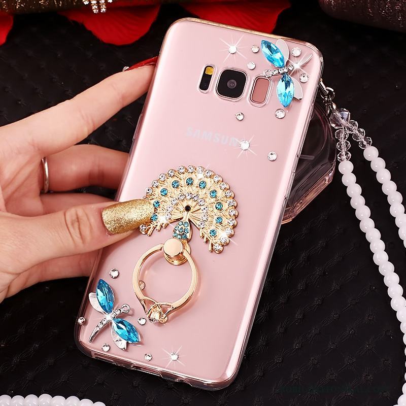 Samsung Galaxy S8+ Fodral Rosa Stjärna Skal Skydd Silikon Strass