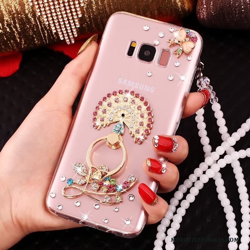 Samsung Galaxy S8+ Fodral Rosa Stjärna Skal Skydd Silikon Strass