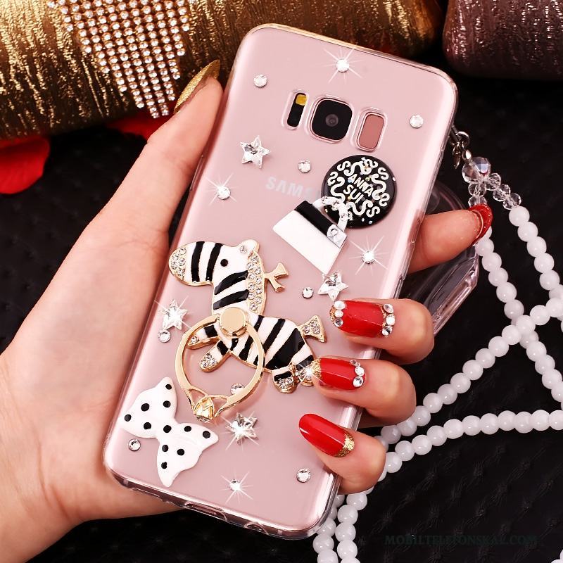 Samsung Galaxy S8+ Fodral Rosa Stjärna Skal Skydd Silikon Strass